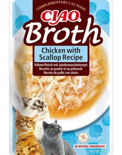 INABA CIAO Brodo di pollo e capesante per gatti 40g