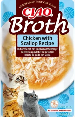 INABA CIAO Broth Brodo con pollo e capesante per gatti 12x40g
