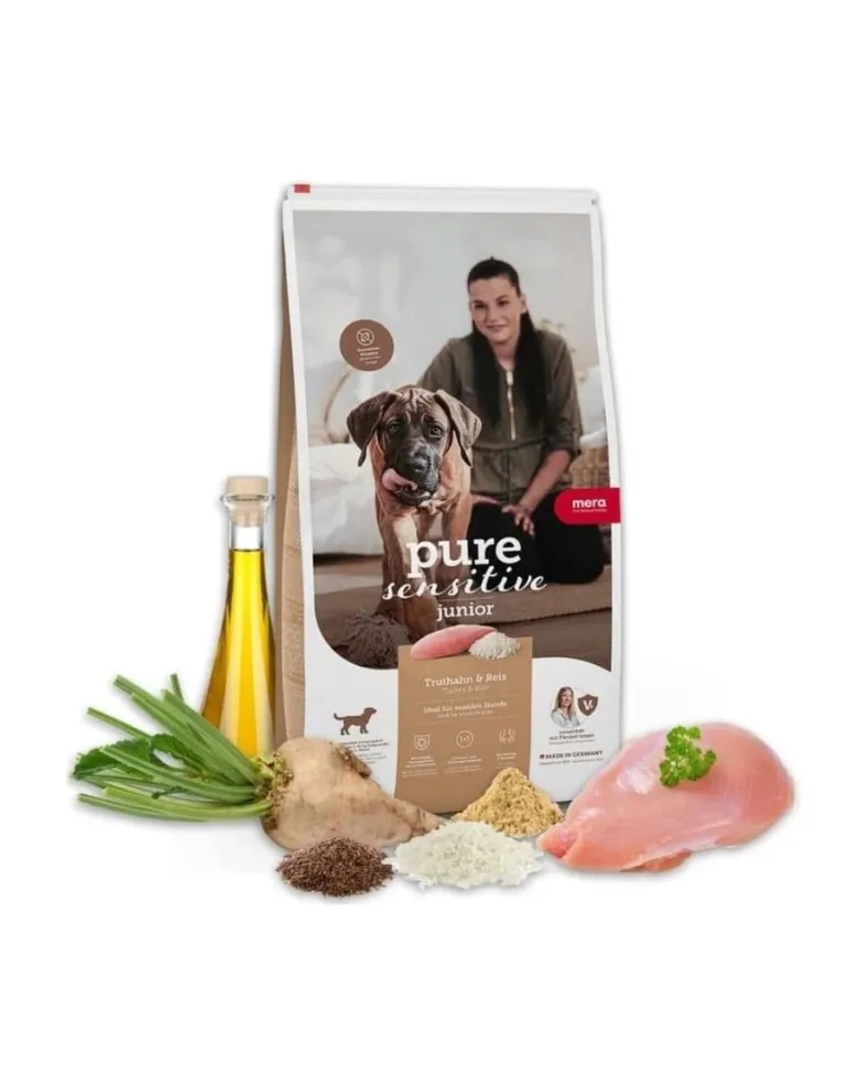 MERA Dog Pure Sensitive Junior Turkey Rice 12,5 kg tacchino e riso, cibo secco per cuccioli sensibili