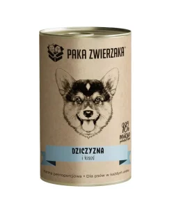 PAKA ZWIERZAKA Selvaggina e salmone 400 g di cibo umido per cani