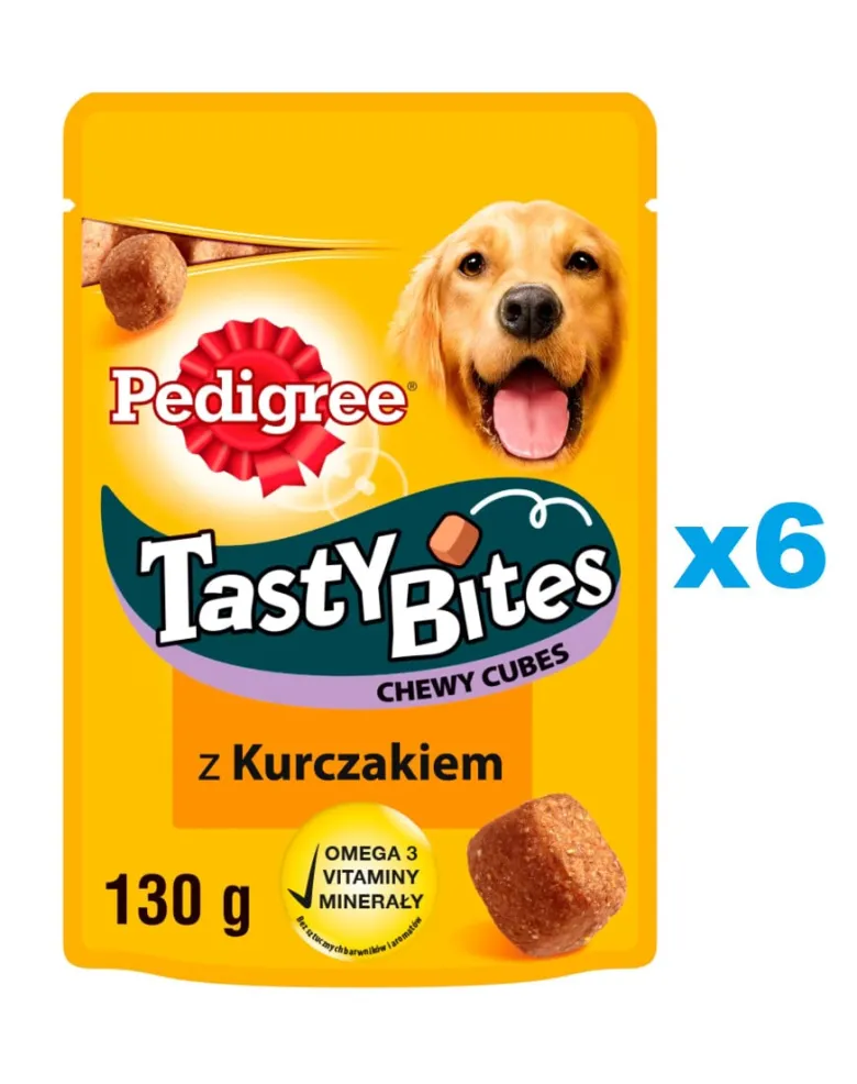 PEDIGREE Tasty Bites Chewy Cubes snack con pollo per cani 6x130g