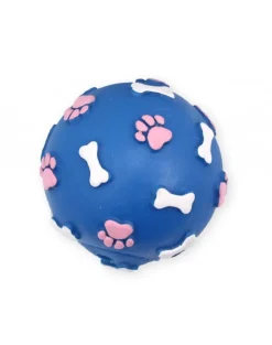 PET NOVA DOG LIFE STYLE Palla con motivo a zampe e ossa 9 cm blu