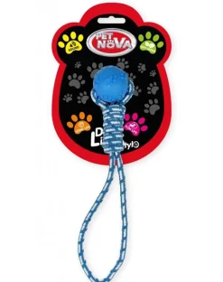 PET NOVA DOG LIFE STYLE Palla su corda 40 cm, blu, aroma menta