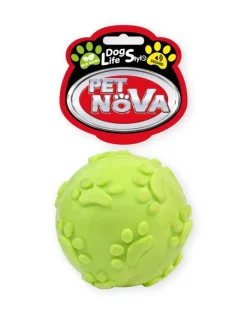 PET NOVA DOG LIFE STYLE Pallina da 6 cm con suono, gialla, al gusto di menta