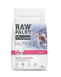 RAW PALEO Ultra Pork Medium&Large Adult 2kg per cani adulti di taglia media e grande con carne di maiale
