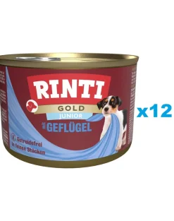 RINTI Gold Junior Poultry Mini Pollame per cuccioli di razza piccola 12x185 g