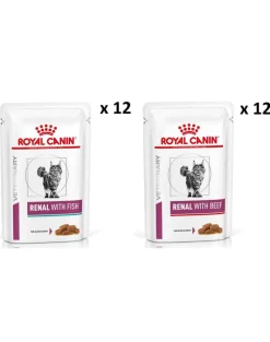 ROYAL CANIN Renal Feline Fish 12 x 85g + Beef 12 x 85g