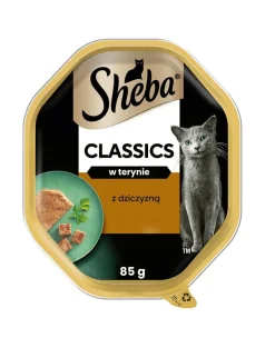SHEBA Classics Paté con Selvaggina in vaschetta 85g alimento umido completo per gatti adulti