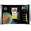 SHEBA Delicacy Fine Flakes Aromi di pollame in bustina 4x85g cibo umido completo per gatti adulti, bocconcini in gelatina con: anatra, pollo, pollame, tacchino