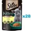 SHEBA Kitten in bustina 28x85g cibo umido completo per gattini bocconcini di pollo in salsa
