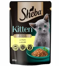 SHEBA Kitten in bustina 28x85g cibo umido completo per gattini bocconcini di pollo in salsa