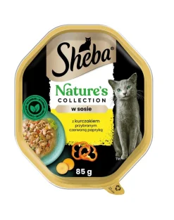 SHEBA Nature's Collection in vaschetta 85g alimento umido completo per gatti adulti bocconcini con pollo in salsa