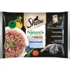 SHEBA Nature’s Collection Sapori di pesce 4x85 g Alimento umido completo in salsa per gatti adulti con tonno, salmone, merluzzo e pesce oceanico