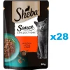 SHEBA Sauce Collection in bustina 28x85g alimento umido completo per gatti adulti bocconcini con manzo in salsa