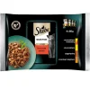 SHEBA Selection Juicy Flavours 4x85g Alimento umido completo per gatti adulti bocconcini in salsa con pollo e manzo, pollo, agnello, anatra e tacchino
