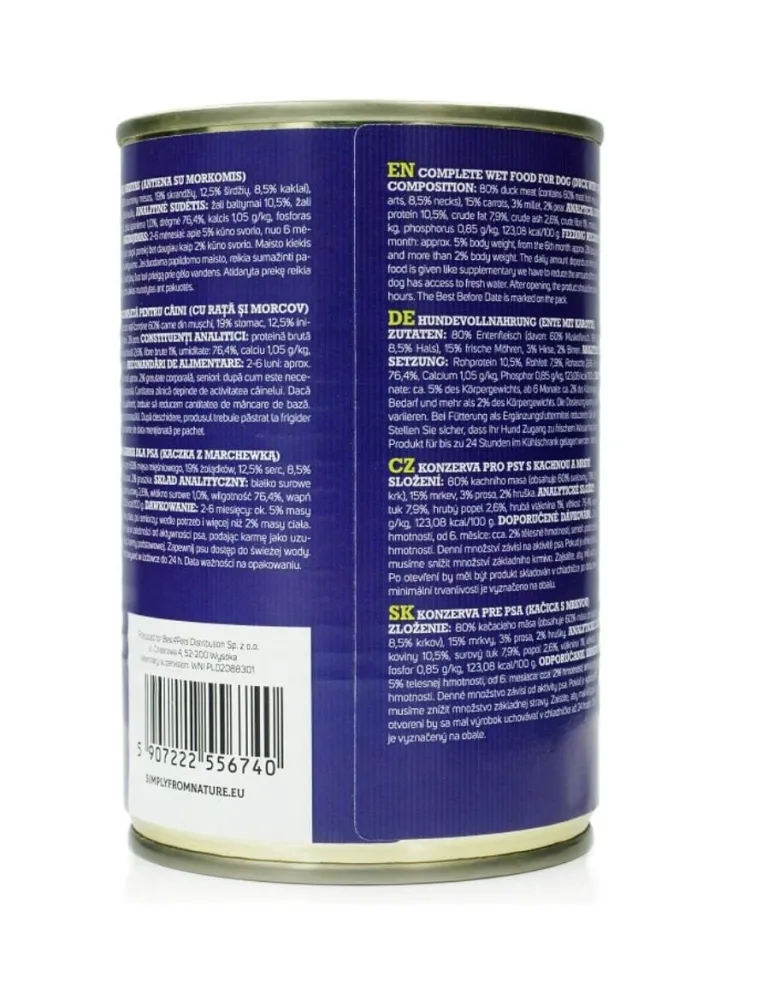 SIMPLY FROM NATURE Cibo umido per cani mix gusti 6 x 400g