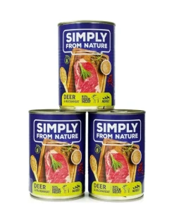 SIMPLY FROM NATURE Cibo umido senza cereali per cani di tutte le razze e le età3 x 400g