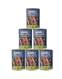 SIMPLY FROM NATURE Cibo umido per cani con anatra e carote 6 x 400g