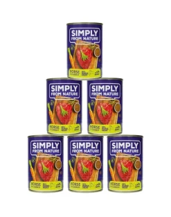 SIMPLY FROM NATURE cibo umido per cani cavallo e semi di lino 6 x 400g
