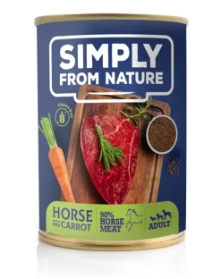 SIMPLY FROM NATURE cibo umido per cani con cavallo e semi di lino 3 x 400g