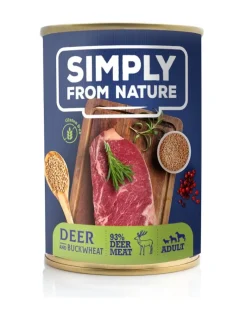 SIMPLY FROM NATURE Cibo umido per cani Cervo con grano saraceno 400 g (2+1 GRATIS)