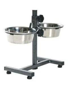 TRIXIE Bar per cani in metallo con ciotole in acciaio inox 2X1.8 l