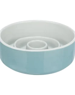 TRIXIE Slow Feeding Ciotola in ceramica grigio/blu 0,45 l