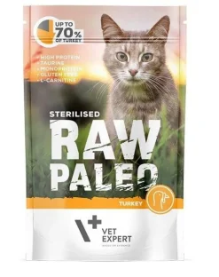 VETEXPERT RAW PALEO Sterilised turkey 100g cibo umido per gatti sterilizzati tacchino