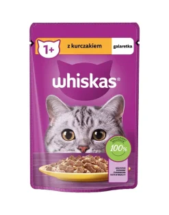 WHISKAS Adult in bustina 85g Alimento umido con pollo in gelatina per gatti adulti