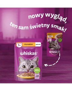 WHISKAS Adult in bustina 85g Alimento umido con pollo in gelatina per gatti adulti