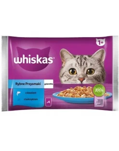 WHISKAS Adult in bustina 4x85g Alimento umido in gelatina con salmone e tonno