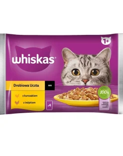 WHISKAS Adult in bustina 52x85g Alimento umido per gatti adulti pollo e tacchino in salsa