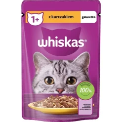 WHISKAS Adult in bustina 28x85g Alimento umido con pollo in gelatina per gatti adulti