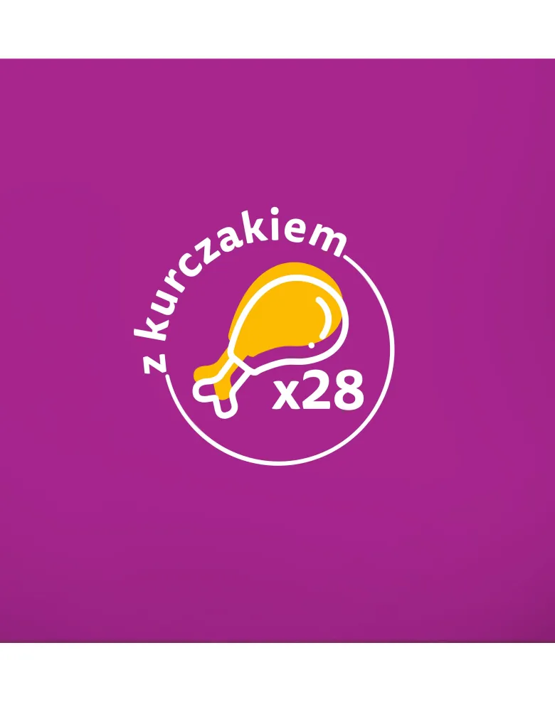 WHISKAS Adult in bustina 28x85g Alimento umido con pollo in gelatina per gatti adulti