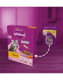 WHISKAS Junior 6x300g alimento secco completo con delizioso pollo per gattini